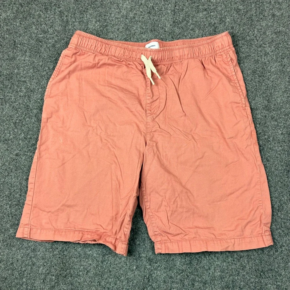 Old Navy Boys Coral Pink Cotton Elastic Waist Drawstring Shorts Size XXL 18 Plus